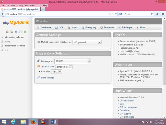 WAMP Server installed